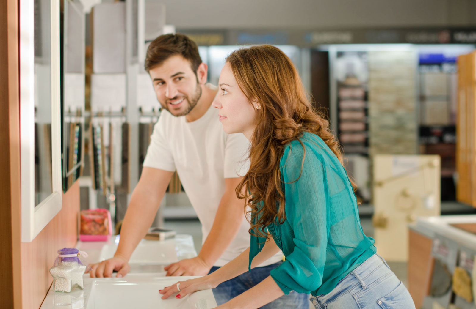 couple shopping for furniture