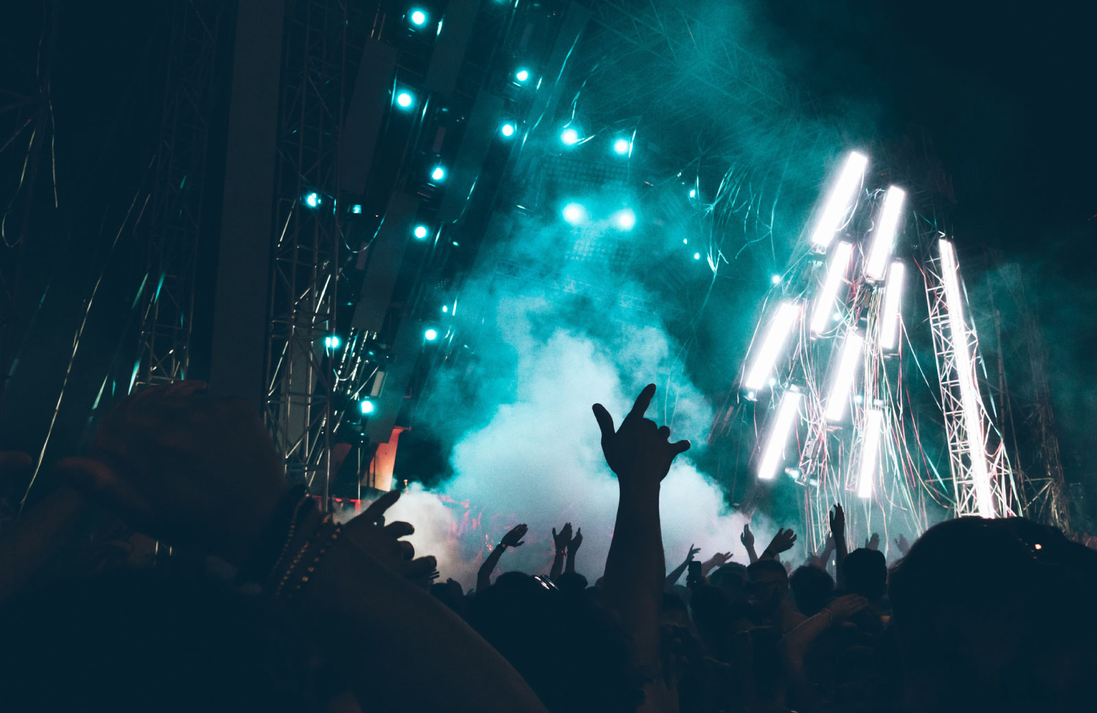 bright lights in a concert