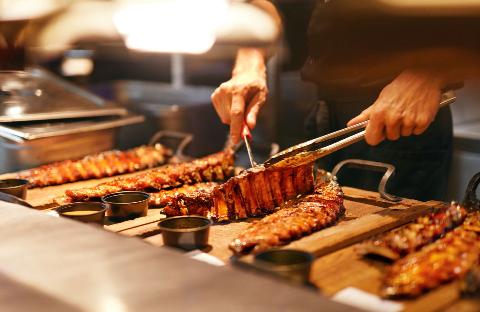 steaks being prepared