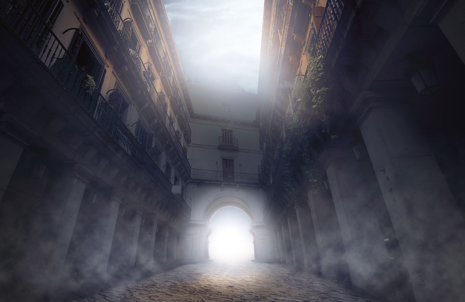 inside a spooky house