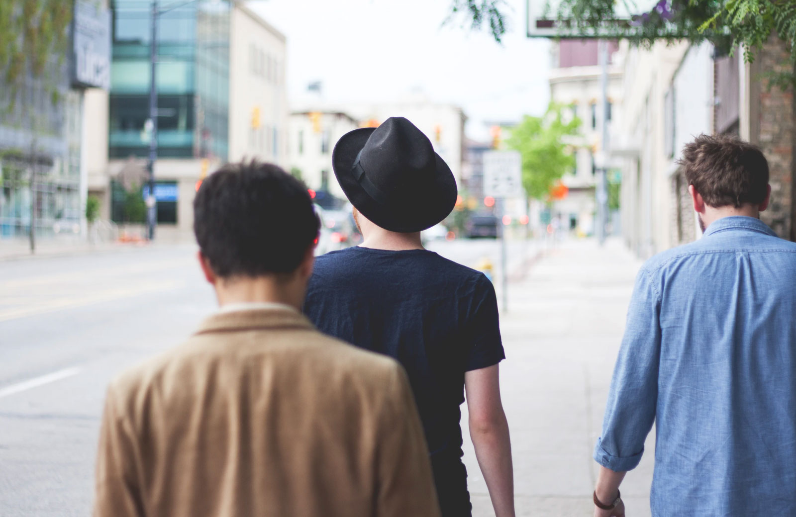 men walking along the streets of san pedro