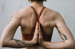 Woman doing yoga stretch

