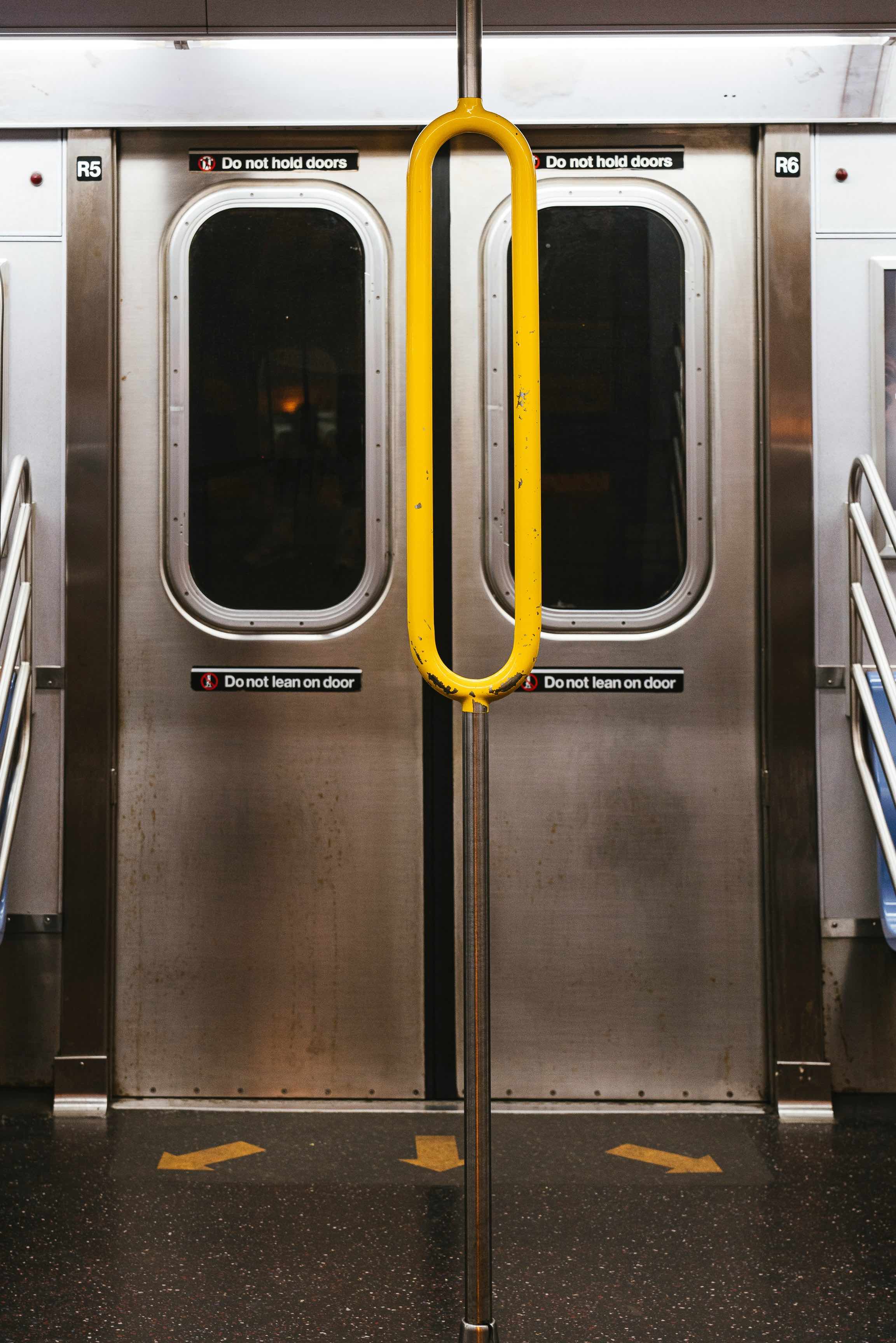 interior of an nyc subway car