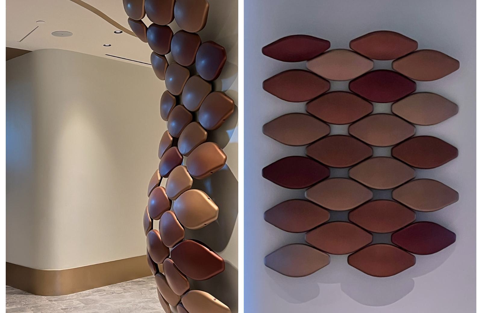 Curved shell sculptures (x2)