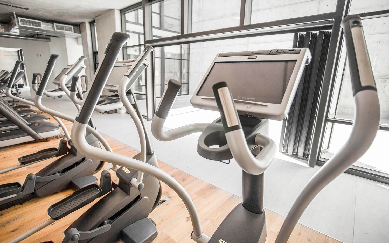 Fitness center with cardio machines