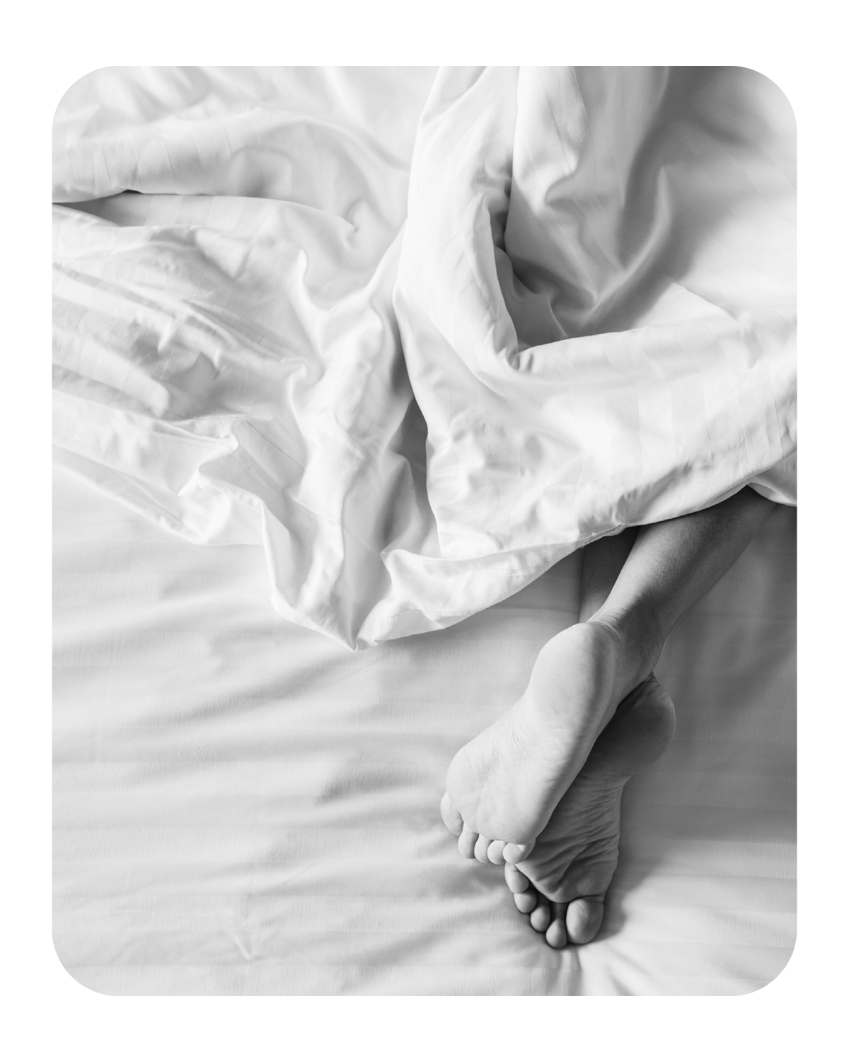 luxurious, rumpled white bedsheets