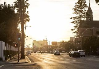 Culver City streets at dusk