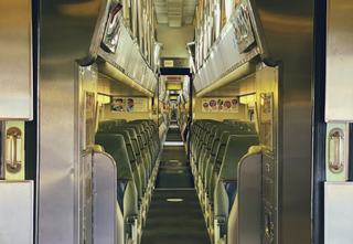 interior of a Caltrain car