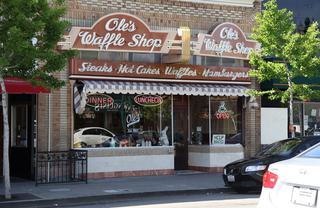 exterior of oles waffle shop in Alameda