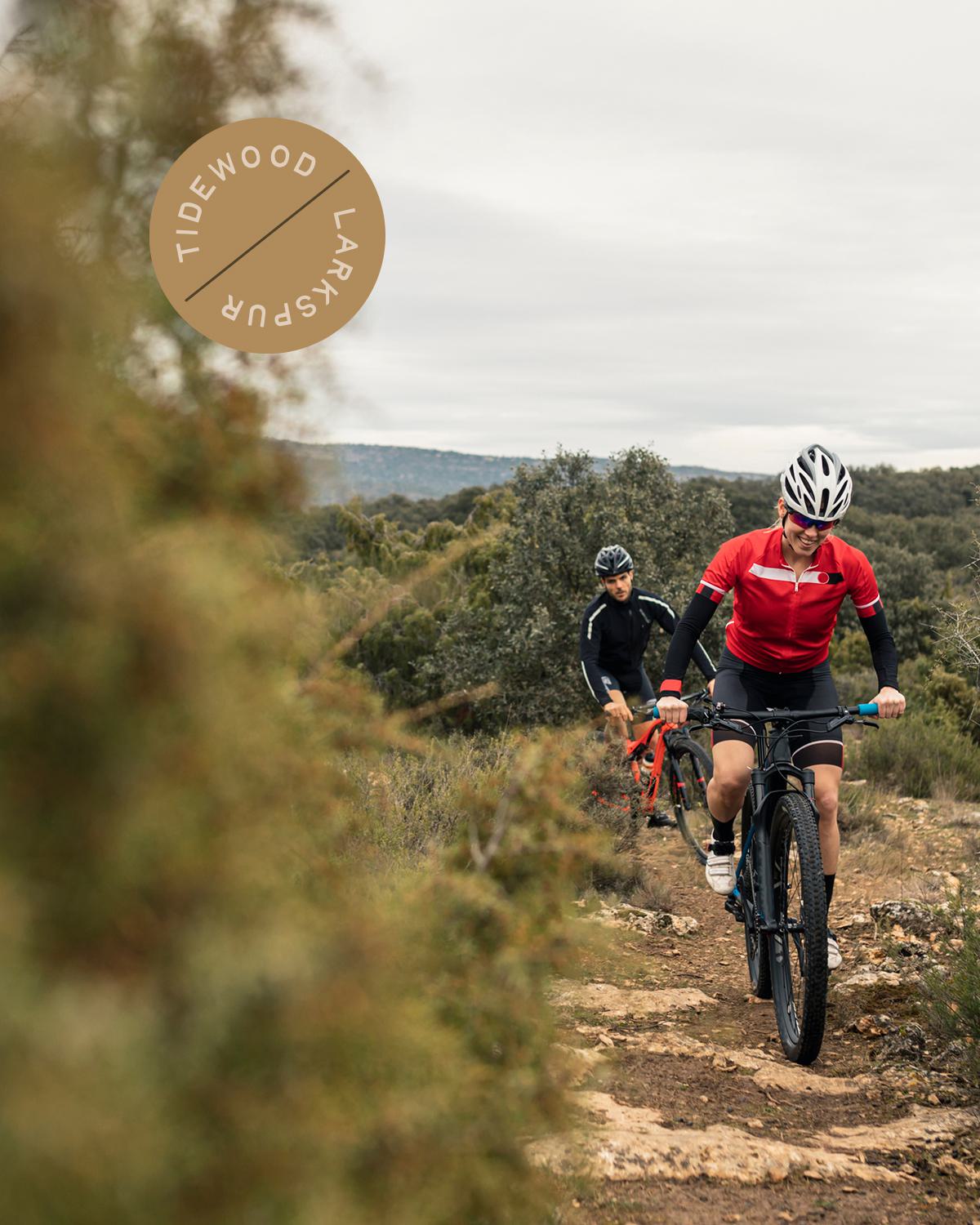 People biking up a hill in Marin