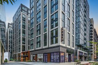 modern, sleek exterior of The Hale apartment building