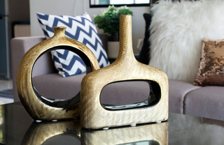 Two modern designer vases inside Atelier