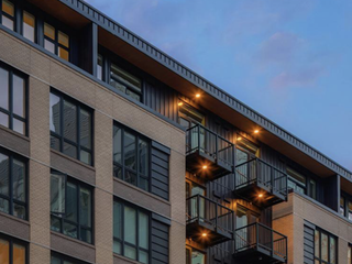 exterior of the victor with private outdoor balcony terraces