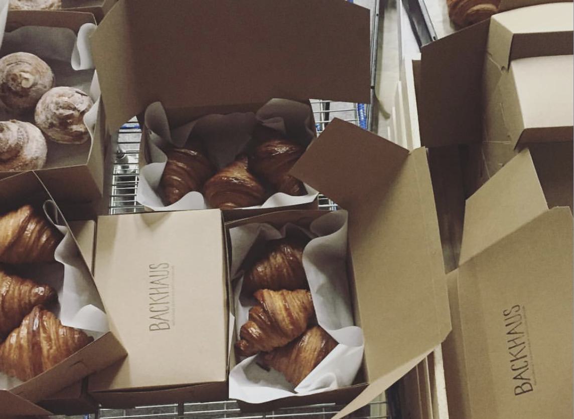 a selection of delicious boxed pastries from Backhaus
