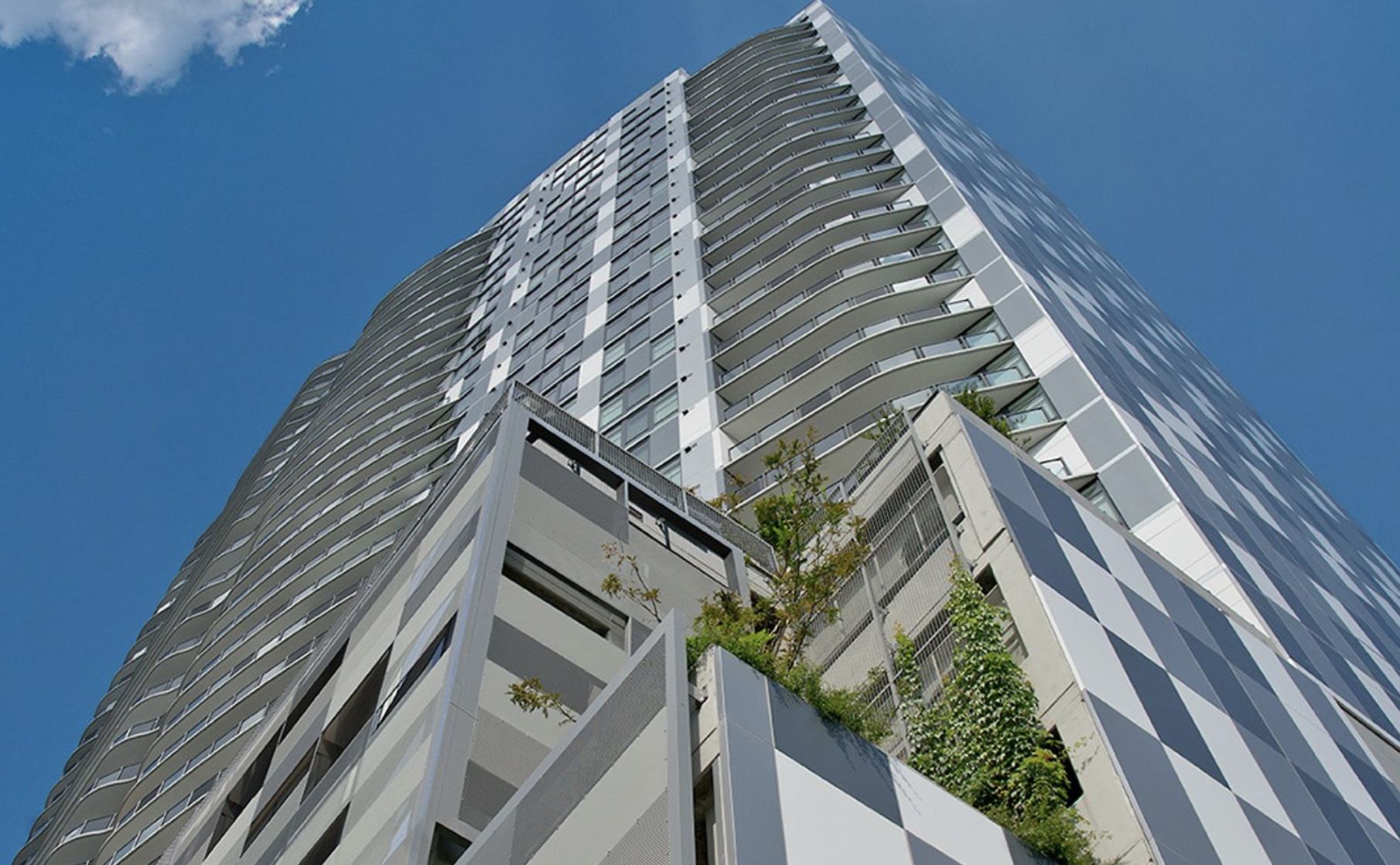 exterior of adaire high-rise and integrated balconies