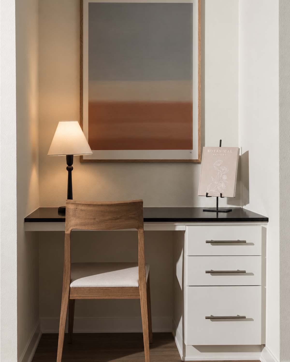 built-in home office desk setup 