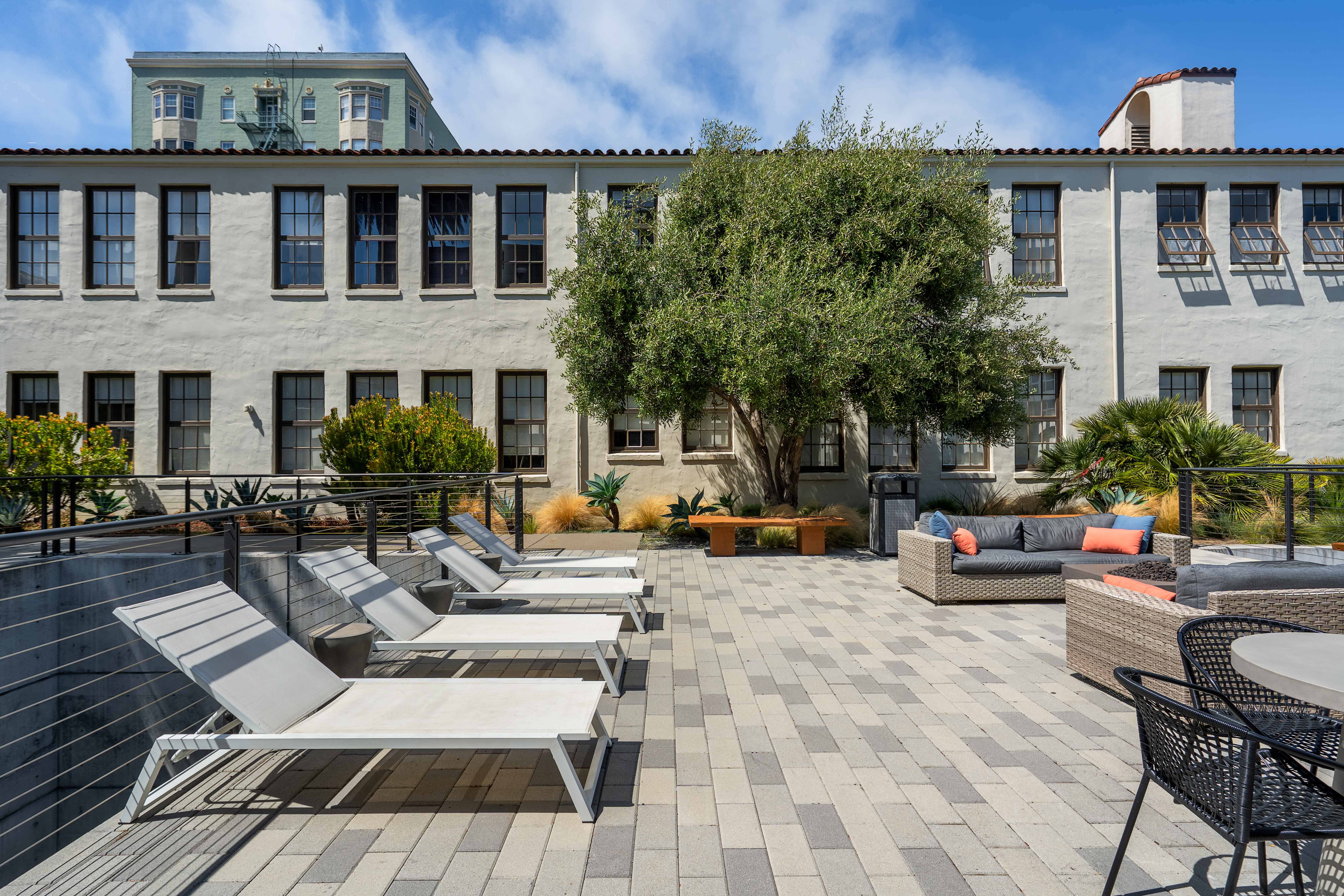 sun deck terrace at alchemy apartments