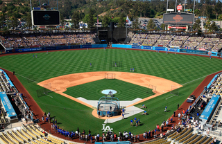 The baseball diamond Dodgers stadium
