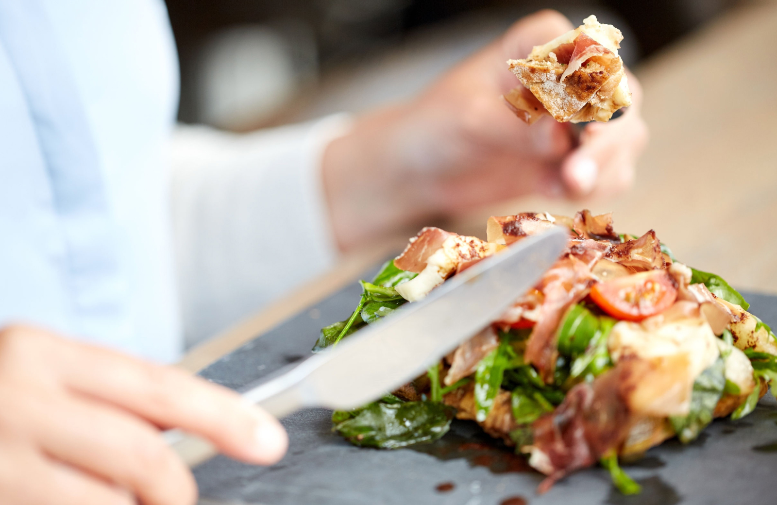 plated food in fine dining restaurant