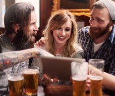 group of friends drinking beer