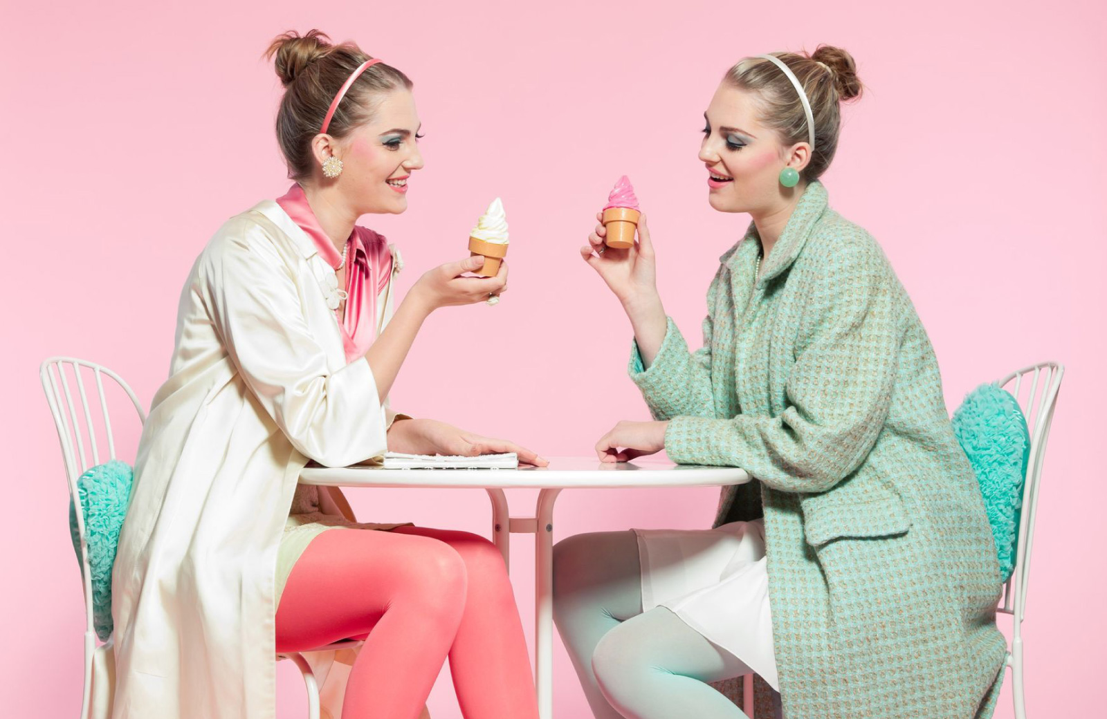 two women eating ice cream SF towers at rincon