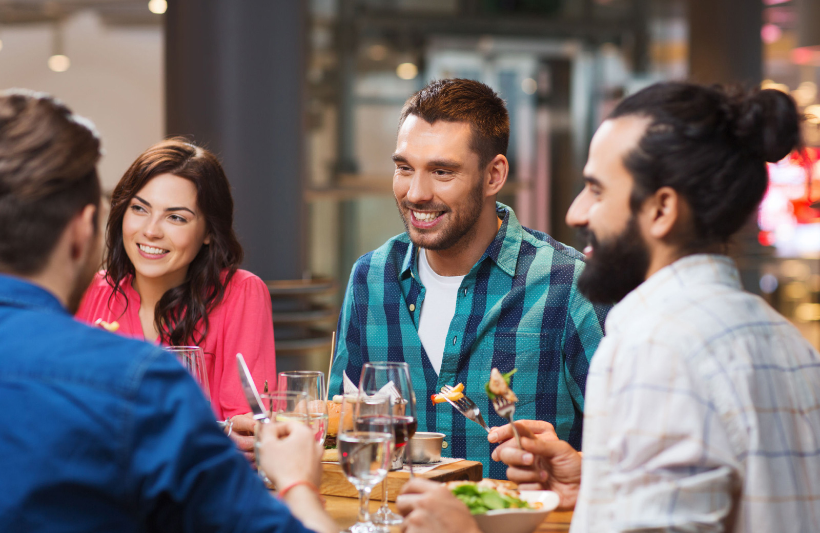 group of people dining together