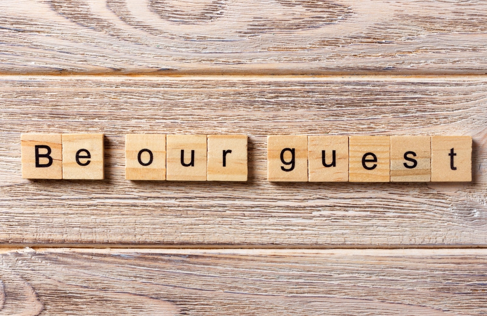 be our guest in wooden blocks