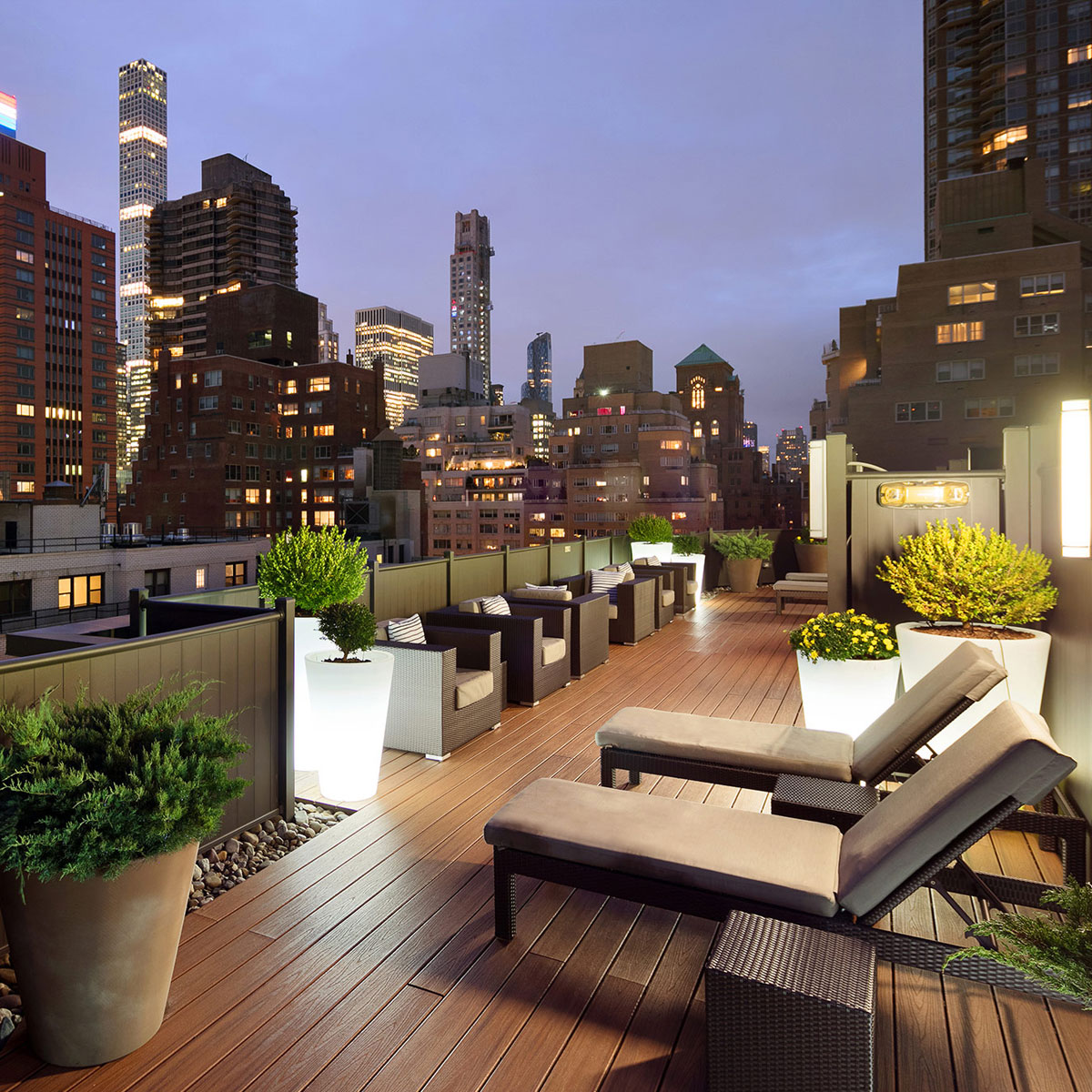 Renoir House rooftop lounge with NYC views