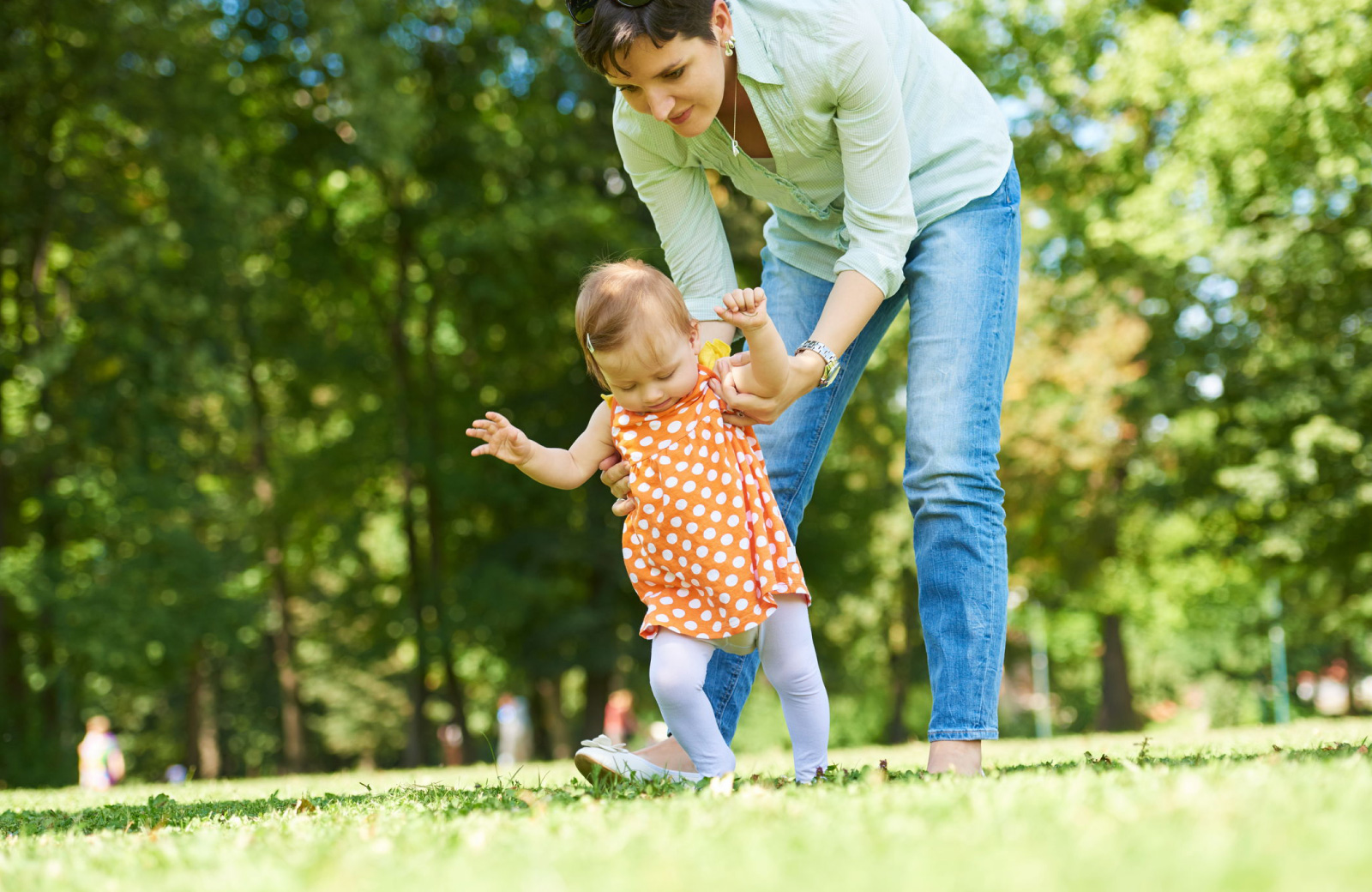 mother and baby in park