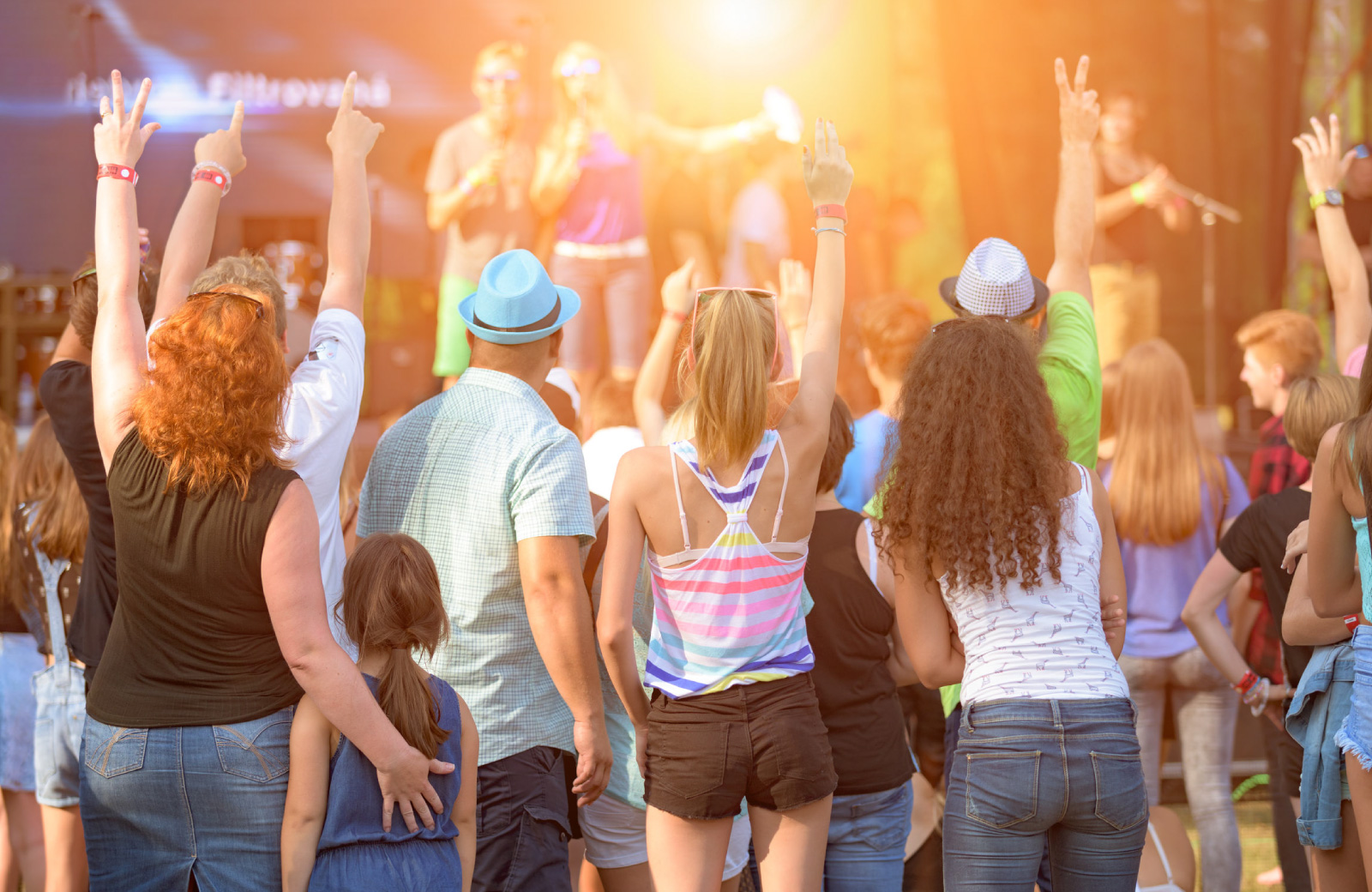 people attending concert