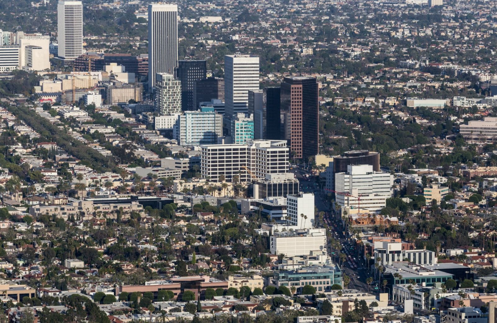 aerial view of los angeles