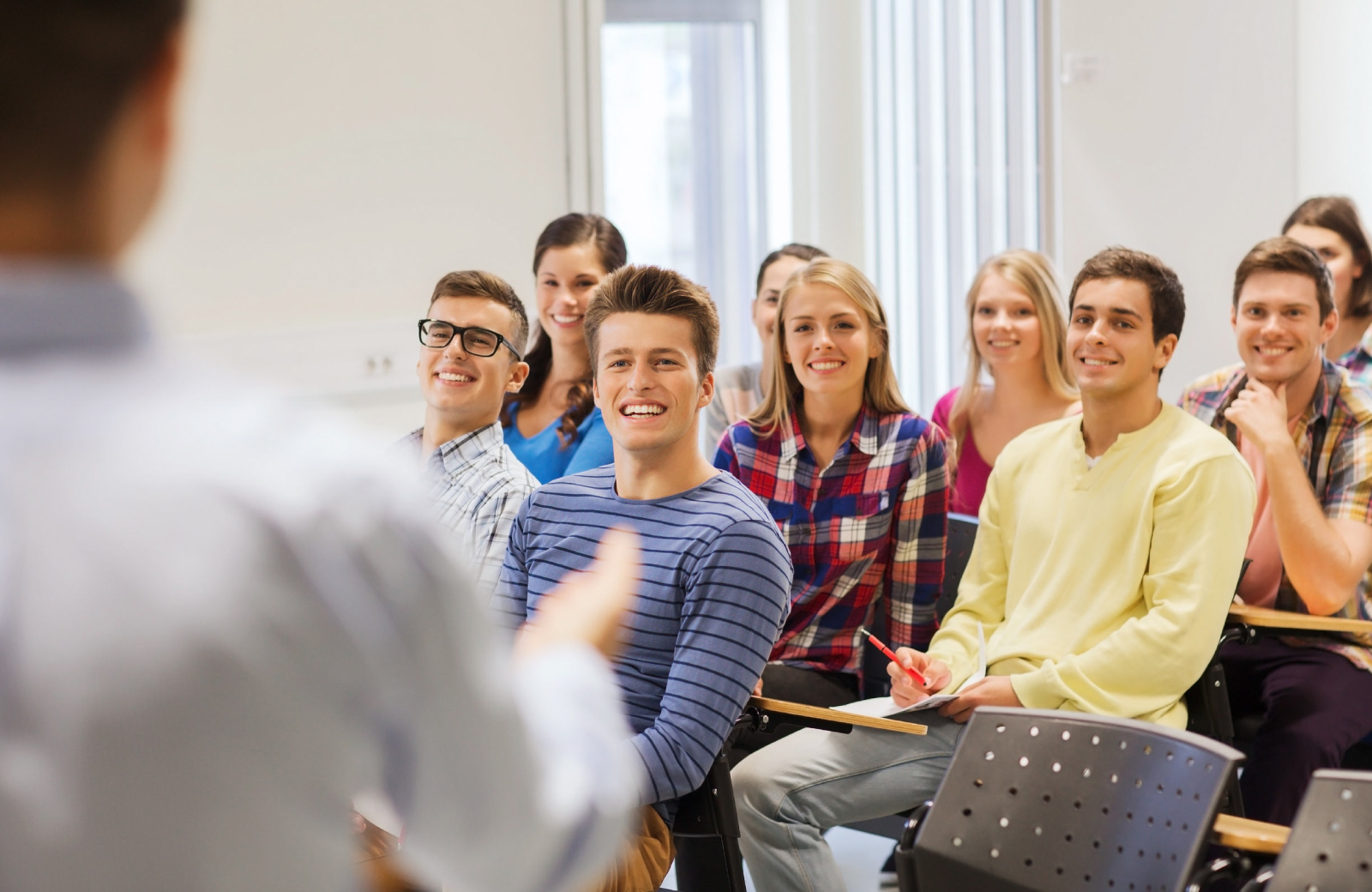 high school students in class