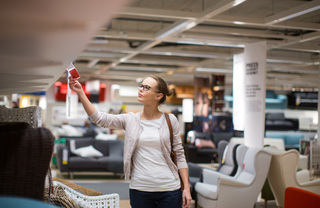 woman in furniture store