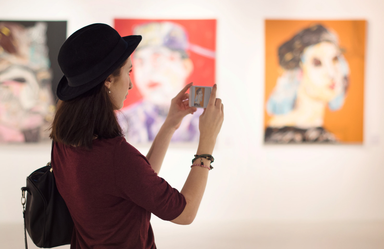 woman in an art gallery